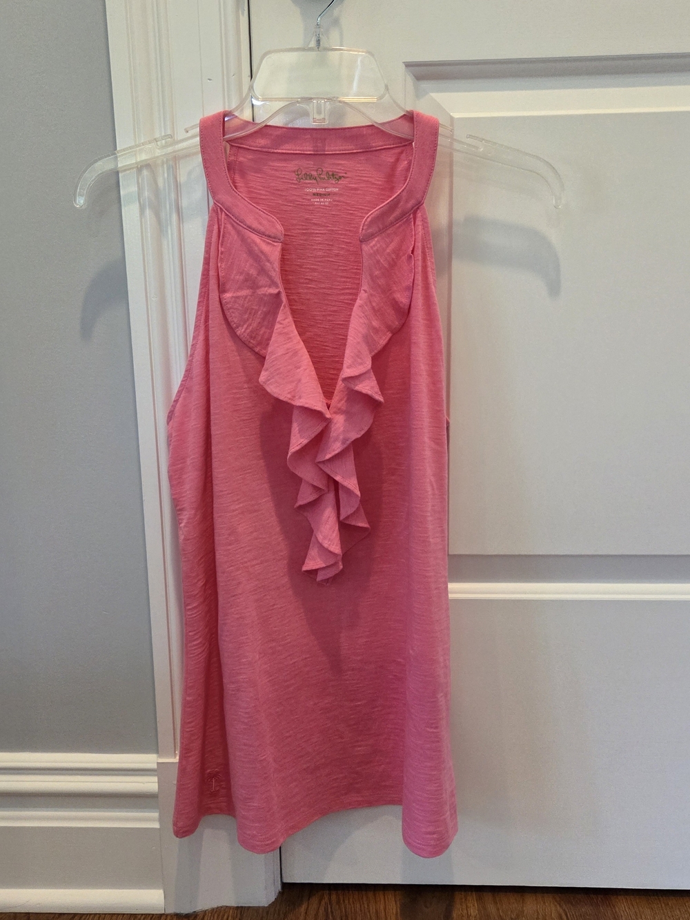 Lilly Pulitzer Pink Ruffle V-Neck Sleeveless Camisole